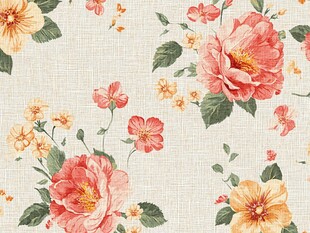 复古花卉布纹图案设计