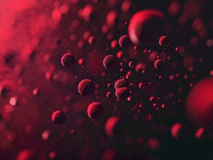 梦幻红色气泡微观景象