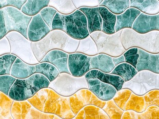 多彩波浪形瓷砖纹理图案