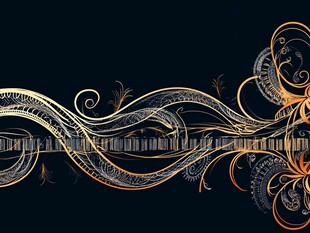华丽黑金线条装饰图案