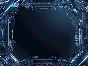 科技风蓝色机械边框背景