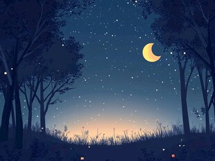 月夜森林梦幻美景