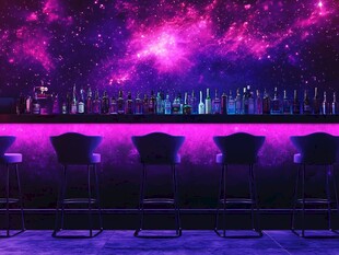 梦幻星空主题酒吧场景