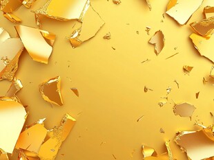 金色碎片散落梦幻背景