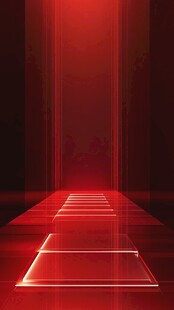 红色科技感发光通道场景