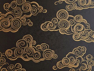 黑金祥云图案背景装饰
