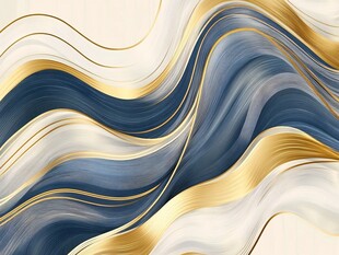 蓝金流体艺术抽象背景图