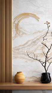 中式简约风墙面与摆件