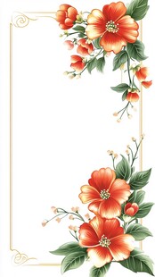 花卉装饰边框插画素材