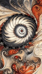 奇幻螺旋分形艺术图案