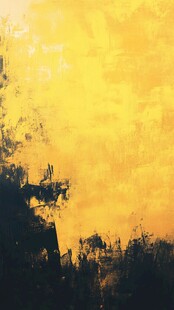 黄昏下的树林剪影