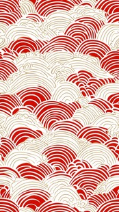 红白相间传统海浪纹图案