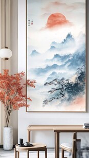 中式客厅山水挂画意境美