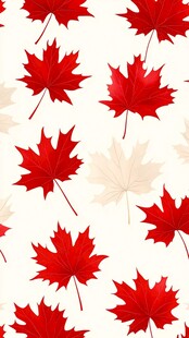 枫叶图案背景 红白相间