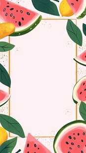 夏日水果边框背景图