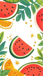夏日缤纷水果插画