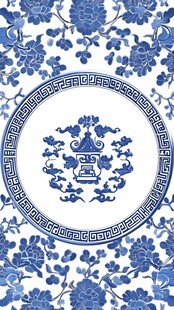 青花瓷盘图案