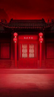中式红门古韵场景