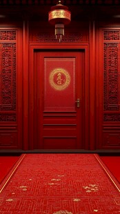 中式红门福字喜庆场景