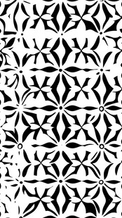 黑白几何花卉无缝图案