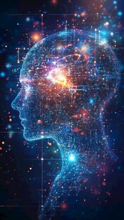 科技感人脑数据光影图像