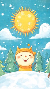 冬日萌娃乐在雪景中