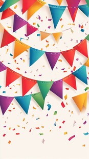 彩色彩旗装饰背景图