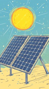 阳光下的太阳能板装置