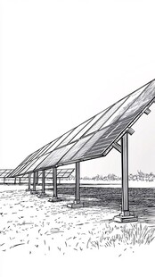 田野中的太阳能板阵列