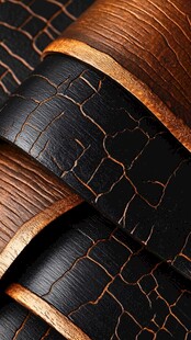 纹理独特的双色皮革特写