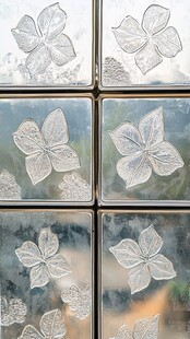 冰窗上的精致花朵图案