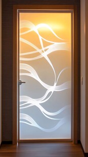 艺术玻璃门 梦幻线条设计