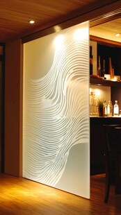 艺术波纹玻璃隔断设计