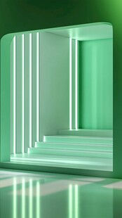 绿光通道立体空间场景