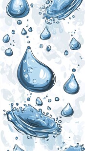 蓝色水滴水花图案背景