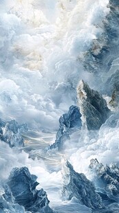 云海中的壮丽山峰景观