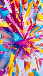 绚丽多彩碎片爆炸视觉盛宴