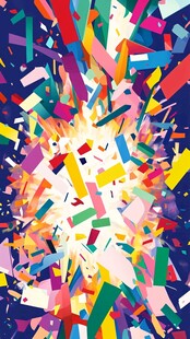 缤纷彩条爆炸绚丽背景图