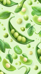 清新豌豆插画背景图