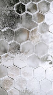 六边形磨砂玻璃墙面纹理