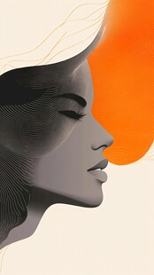 抽象侧脸艺术形象