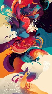 梦幻色彩抽象艺术画作