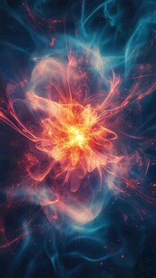 绚丽能量花朵绽放奇幻宇宙