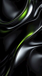 黑色背景上的绿色光影波纹