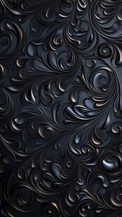 黑色立体花纹质感背景图