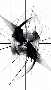 黑白几何抽象艺术图案