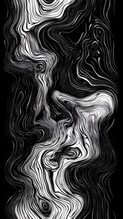 黑白抽象线条艺术图案