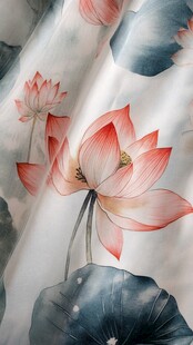 水墨荷花雅致图案