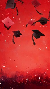 毕业季抛学士帽欢庆瞬间