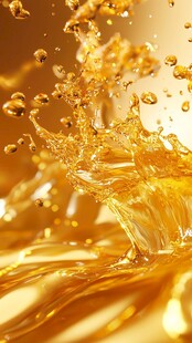 金色液体飞溅瞬间